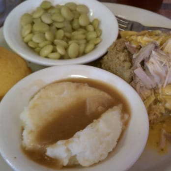 Four Way Restaurant - Turkey and Dressing with Mashed Potatoes, Lima Beans, and Cornbread Muffin - Soul Food Near Me - Memphis, Tennessee
