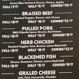Part of their menu. Part of their menu.