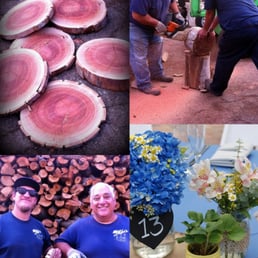 Special wood job for wedding centerpieces. Special wood job for wedding centerpieces.