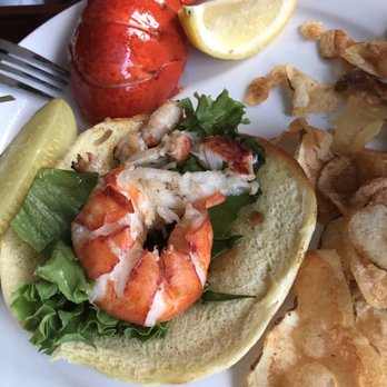 Side Street Cafe - Hot lobster sandwich- lobster only on half of the bun : ( - American Near Me - Bar Harbor, Maine Side Street Cafe - Hot lobster sandwich- lobster only on half of the bun : ( - American Near Me - Bar Harbor, Maine