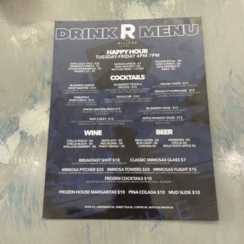 The Riviere - Drink Menu - Breakfast & Brunch Near Me - Richmond, Virginia The Riviere - Drink Menu - Breakfast & Brunch Near Me - Richmond, Virginia