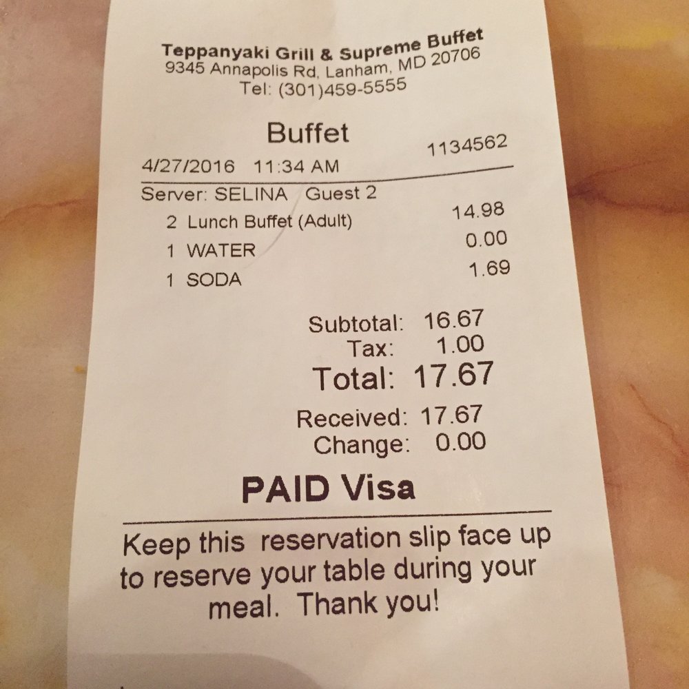 Teppanyaki Grill & Buffet - $7.49 for weekday lunch buffet. Cheaper than going to Wendy's! - Sushi Bars Near Me - Lanham, Maryland Teppanyaki Grill & Buffet - $7.49 for weekday lunch buffet. Cheaper than going to Wendy's! - Sushi Bars Near Me - Lanham, Maryland