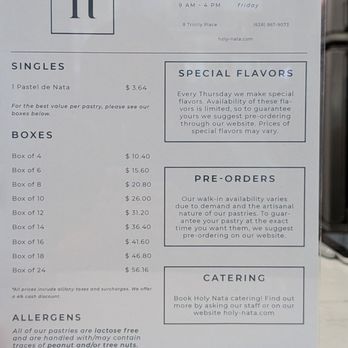 Holy Nata - Menu - Bakeries Near Me - San Francisco, California Holy Nata - Menu - Bakeries Near Me - San Francisco, California