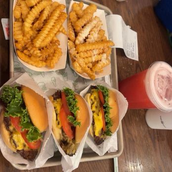 Shake Shack - ShackBurger, Fries, Garlic Parmesan Fries, Pink Lemonade - American Near Me - Boston, Massachusetts