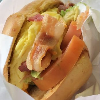 Bagel Place Cafe - Bacon , Egg, tomato. Avocado and cheese on jalapeño bagel - Bagels Near Me - Sunnyvale, California Bagel Place Cafe - Bacon , Egg, tomato. Avocado and cheese on jalapeño bagel - Bagels Near Me - Sunnyvale, California
