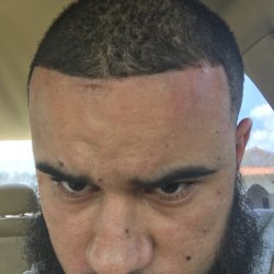 Cut me in the middle and a bald spot on the left side of the tape