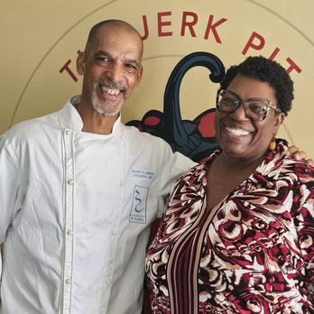 The Small Batch Smokehouse - Chef Scott and very happy patron - Caribbean Near Me - Denver, Colorado