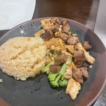 Yamato Steak House - Gluten free filet mignon and chicken with fried rice and vegetables. - Japanese Near Me - Somerset, Pennsylvania