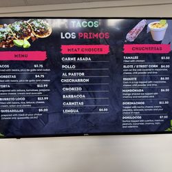 Los Primos - Current menu