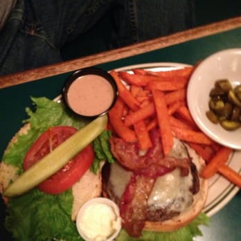 Kelly's Tavern - Smokehouse burger with sweet potato fries - American Near Me - Chesapeake, Virginia Kelly's Tavern - Smokehouse burger with sweet potato fries - American Near Me - Chesapeake, Virginia
