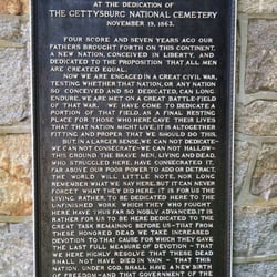Gettysburg Address tablet on Cemetery lodge