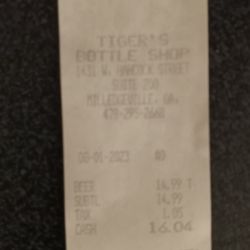 Tiger's Bottle Shop - Despite being shown as Closed, today's receipt shows they are OPEN