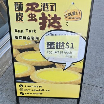 Cake Talk - Egg tart special $1 when you buy 6 or more - Patisserie/Cake Shop Near Me - Toronto, Ontario