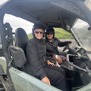 Denali ATV Adventures - Husband and wife sharing a side by side. Super comfy and surprisingly kept us rather dry. - ATV Rentals/Tours Near Me - Denali Park, Alaska Denali ATV Adventures - Husband and wife sharing a side by side. Super comfy and surprisingly kept us rather dry. - ATV Rentals/Tours Near Me - Denali Park, Alaska