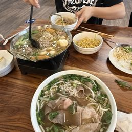 P1. Spicy beef hot pot 1. Pho beef combo