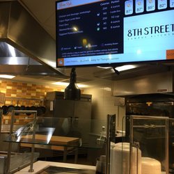 8th Street Campus Kitchen - They have the menu listed at each station with serving size and calories