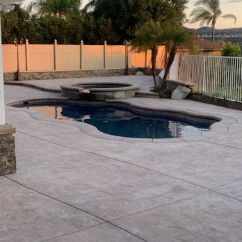 R&M Concrete & Masonry - Color stamped concrete around pool & patio - Masonry/Concrete Near Me R&M Concrete & Masonry - Color stamped concrete around pool & patio - Masonry/Concrete Near Me