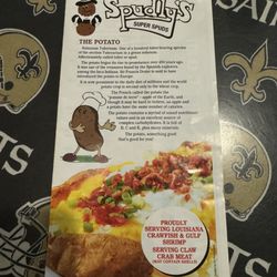 Spudly's Super Spuds - Menu