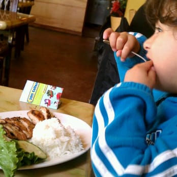 Pho Aroma - Miles enjoying his kids plate - Vietnamese Near Me - Seattle, Washington