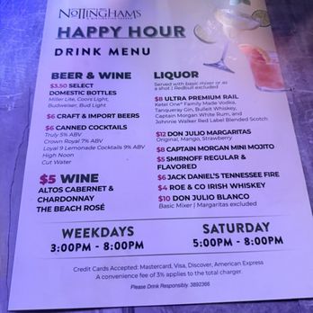 Nottingham's Tavern - Menu - Pool Halls Near Me - Columbia, Maryland