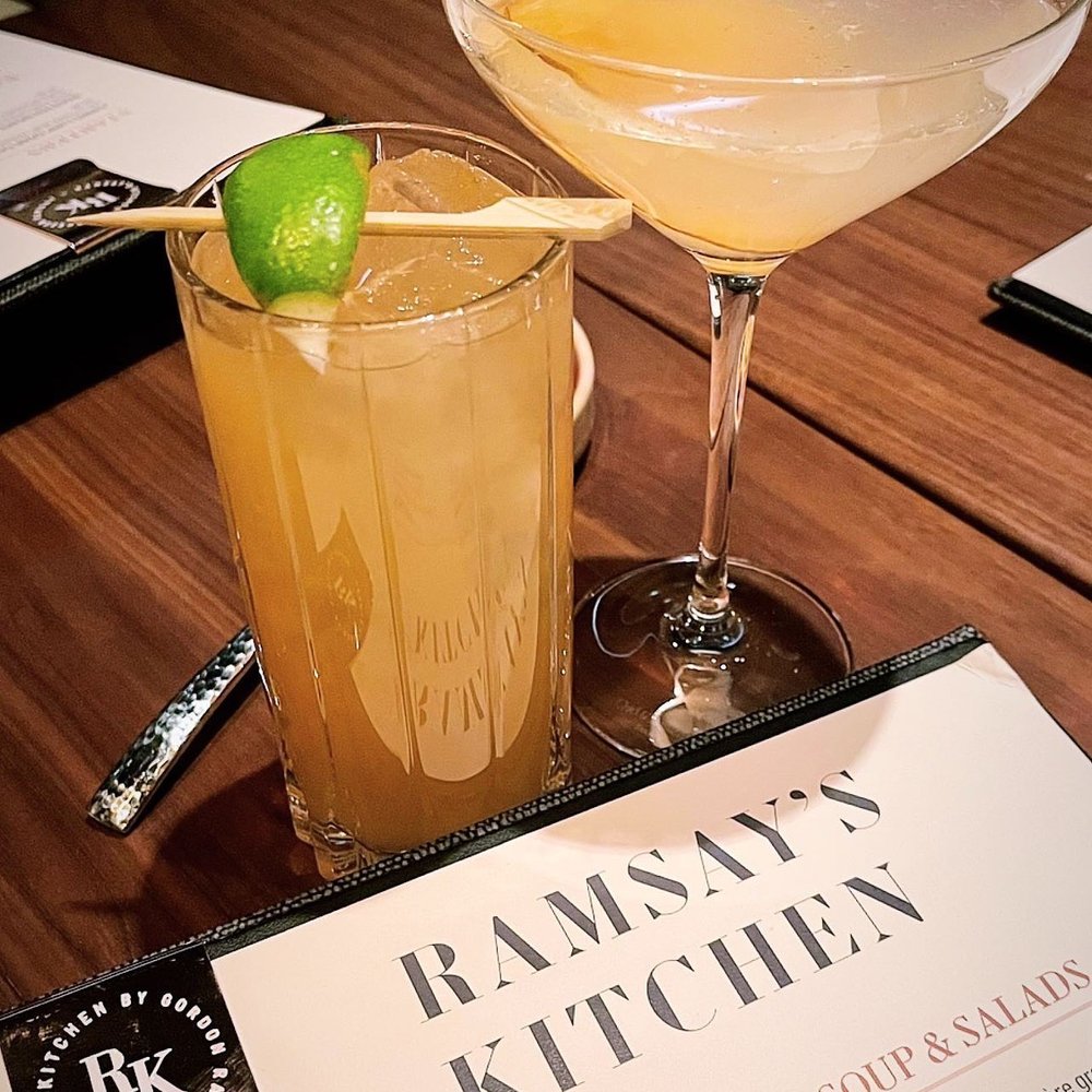 Ramsay's Kitchen - Paloma (left) & the spiced pear (right) - New American Near Me - Las Vegas, Nevada Ramsay's Kitchen - Paloma (left) & the spiced pear (right) - New American Near Me - Las Vegas, Nevada