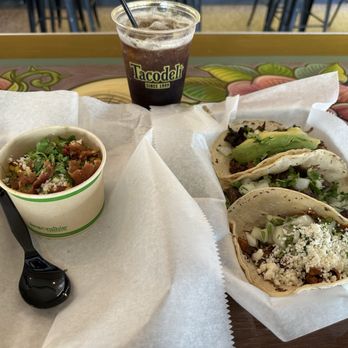 Tacodeli - Interesting take on Mexican Street Corn - bacon?  Sautéed Onions? No Crema! - Tacos Near Me - Houston, Texas