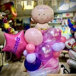 Yaz flowers and balloons - Baby balloon bouquet