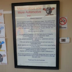Maintenance and More Automotive - Mission Statement awesome!
