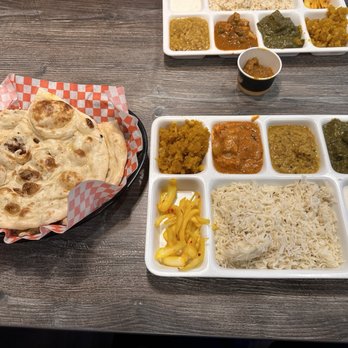 New Mirchi Dhaba - Veg Thali - Naan, rice, 3 veggies (shahi paneer, daal tarka, palak paneer), onions, raita - Indian Near Me - Scarborough, Ontario New Mirchi Dhaba - Veg Thali - Naan, rice, 3 veggies (shahi paneer, daal tarka, palak paneer), onions, raita - Indian Near Me - Scarborough, Ontario