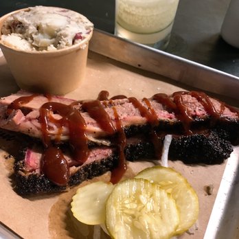 Hometown Bar-B-Que - Brisket with Potato Salad and cucumber margarita. - Barbeque Near Me - Miami, Florida Hometown Bar-B-Que - Brisket with Potato Salad and cucumber margarita. - Barbeque Near Me - Miami, Florida