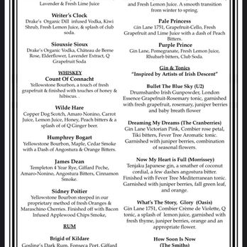 Oscar Wilde - Menu - Cocktail Bars Near Me - New York, New York Oscar Wilde - Menu - Cocktail Bars Near Me - New York, New York