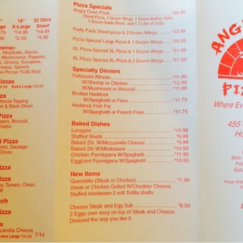 Angry Oven Pizzeria - Menu shot - Italian Near Me - Bath, New York Angry Oven Pizzeria - Menu shot - Italian Near Me - Bath, New York