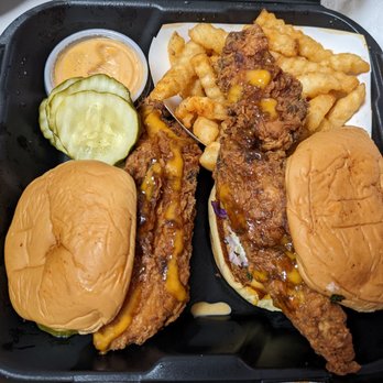 Dave's Hot Chicken - Two sliders with fries for $13.99, Dave's Hot Chicken 9/2022 - Chicken Shop Near Me - Newton, Massachusetts Dave's Hot Chicken - Two sliders with fries for $13.99, Dave's Hot Chicken 9/2022 - Chicken Shop Near Me - Newton, Massachusetts