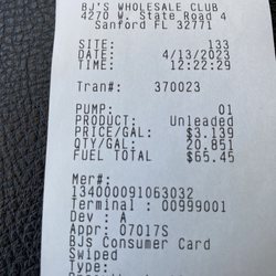BJ's Wholesale Club - Gasoline