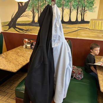 Leo's Coney Island - Coat rack on our seats - Hot Dogs Near Me - Saline, Michigan Leo's Coney Island - Coat rack on our seats - Hot Dogs Near Me - Saline, Michigan