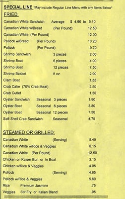 Menu photo 7 Coleman's Fish Market Wheeling, WV
