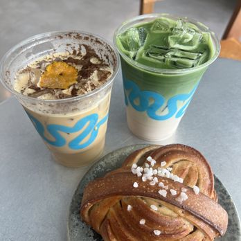 Play - shaken maple latte, strawberry matcha, cardamom bun - Coffee & Tea Near Me - Laguna Beach, California