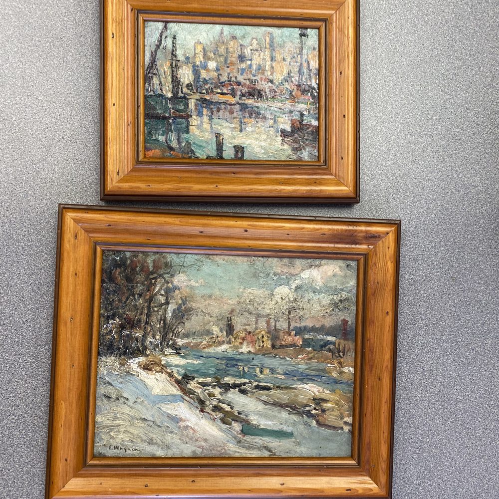 Here are the oil paintings that now glow after being cleaned by Ninya Lee Greek and re-framed in more suitable frames by Scott. Here are the oil paintings that now glow after being cleaned by Ninya Lee Greek and re-framed in more suitable frames by Scott.