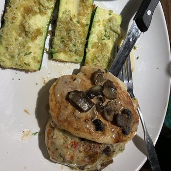 Olive Garden Italian Restaurant - Stuffed chicken marsala with "parmesan crusted" zucchini. The chicken was fine, zucchini was slimy with wet breadcrumbs. Disgusting. - Italian Near Me - Prosper, Texas Olive Garden Italian Restaurant - Stuffed chicken marsala with "parmesan crusted" zucchini. The chicken was fine, zucchini was slimy with wet breadcrumbs. Disgusting. - Italian Near Me - Prosper, Texas