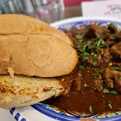 El Cedro - Lamb Kamounia Torta Ahogado ($16-) Braised in cumin, harissa, drowned in sauce, escabeche. Delicious mix of lamb/liver