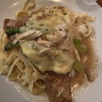 Ristorante Luciano - Veal Principessa - lump bran meat, asparagus and cheese. Over homemade fettuccine - Italian Near Me - Stone Harbor, New Jersey Ristorante Luciano - Veal Principessa - lump bran meat, asparagus and cheese. Over homemade fettuccine - Italian Near Me - Stone Harbor, New Jersey