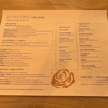Zona Rosa - September 2022 menu - Mexican Near Me - San Jose, California Zona Rosa - September 2022 menu - Mexican Near Me - San Jose, California