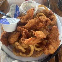 Brown's Clam Shanty - Chicken tenders and onion rings