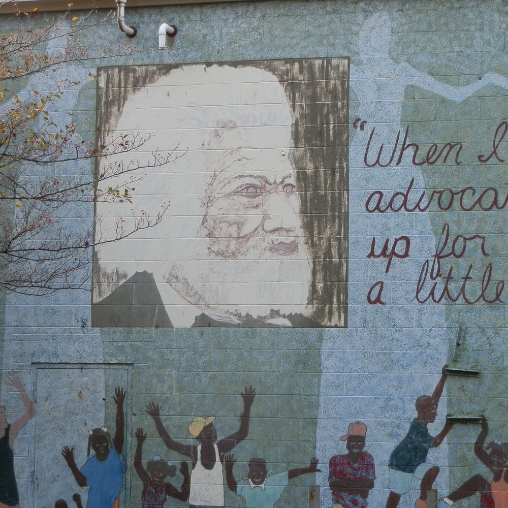 Frederick Douglass mural - Frederick Douglass by Barbara Stahl - Public Art Near Me - Indianapolis, Indiana