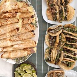 Tacos, quesadillas, rice and beans Tacos, quesadillas, rice and beans