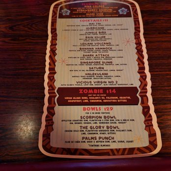 The Alibi Tiki Lounge - Drink menu - Karaoke Near Me - Portland, Oregon