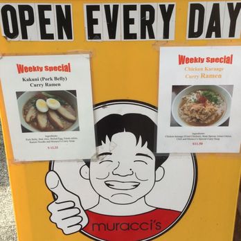 Muracci's Berkeley - Weekly specials posted outside - Japanese Curry Near Me - Berkeley, California Muracci's Berkeley - Weekly specials posted outside - Japanese Curry Near Me - Berkeley, California