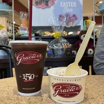 Graeter's Ice Cream - mocha chip milkshake and one scoop of mint chocolate chip - Candy Stores Near Me - Cincinnati, Ohio Graeter's Ice Cream - mocha chip milkshake and one scoop of mint chocolate chip - Candy Stores Near Me - Cincinnati, Ohio