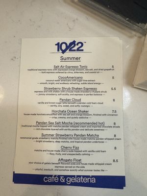 Menu photo 1 1022 Cafe & Gelateria Oceanside, CA