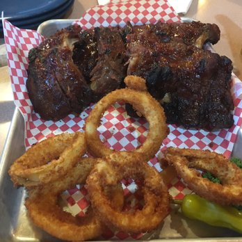 Longhorn Barbecue - Full rack babyback ribs $29.95 (onion rings were perfect!) - Barbeque Near Me - Spokane Valley, Washington Longhorn Barbecue - Full rack babyback ribs $29.95 (onion rings were perfect!) - Barbeque Near Me - Spokane Valley, Washington